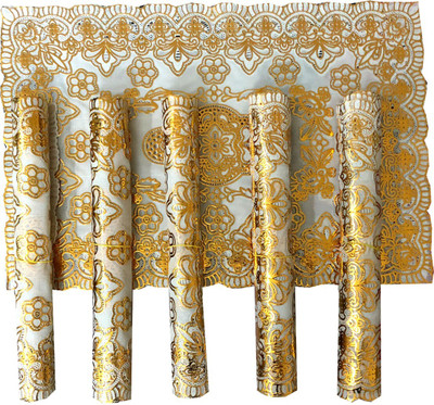 LaVichitra Rectangular Pack of 6 Table Placemat(Gold, PVC)