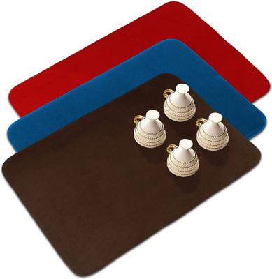 KUBER INDUSTRIES Rectangular Pack of 3 Table Placemat(Multicolor, Microfibre)
