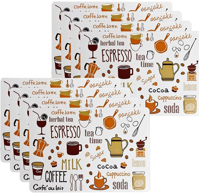 pepplo Rectangular Pack of 8 Table Placemat(Brown, Plastic)