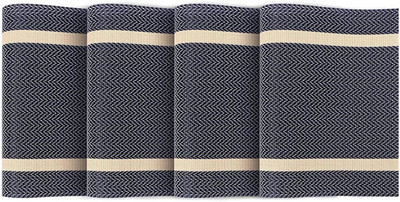 Bhaguji Rectangular Pack of 4 Table Placemat(Blue, PVC)