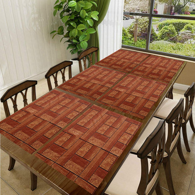 SANRAKSSHAN Rectangular Pack of 6 Table Placemat(Brown, PVC)