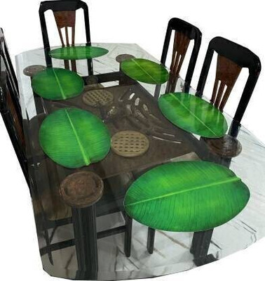 Creadcraft Rectangular Pack of 6 Table Placemat(Multicolor, Maroon, PVC)