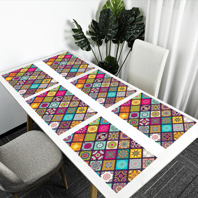 SANRAKSSHAN Rectangular Pack of 6 Table Placemat(Multicolor, PVC)
