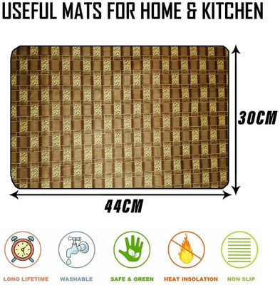 shrinitya Rectangular Pack of 6 Table Placemat(Multicolor, Polyester)