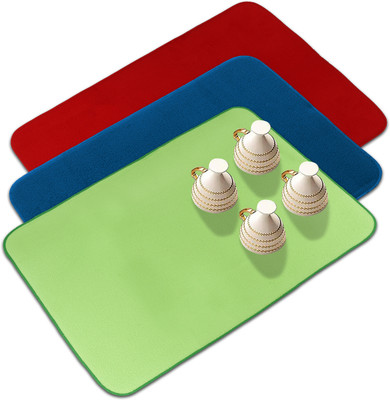 KUBER INDUSTRIES Rectangular Pack of 3 Table Placemat(Multicolor, Microfibre)