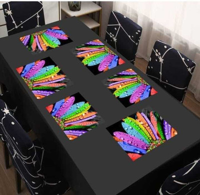 LOTUSKING Rectangular Pack of 6 Table Placemat(Green, PVC)