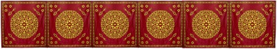 Dulhan Enterprises Rectangular Pack of 1 Table Placemat(Light Green, Red, Silk)