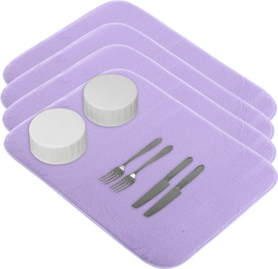 KUBER INDUSTRIES Rectangular Pack of 4 Table Placemat(Purple, Microfibre)