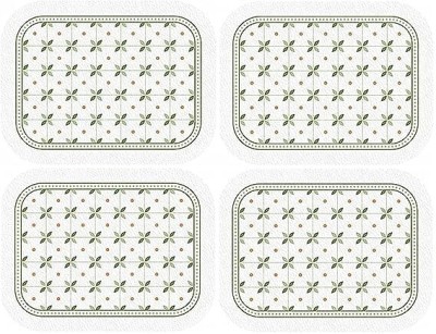 Besillia Rectangular Pack of 4 Table Placemat(Green, Leather)