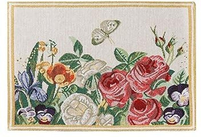 SBJ Rectangular Pack of 4 Table Placemat(Multicolor, Polyester)