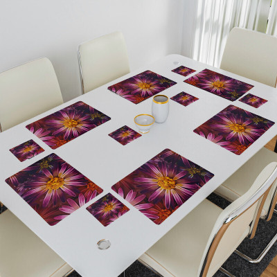 REVEXO Rectangular Pack of 6 Table Placemat(Multicolor, PVC)