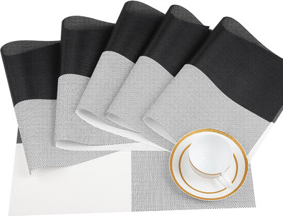 TIED RIBBONS Rectangular Pack of 6 Table Placemat(Multicolor, Plastic)