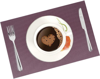 Kavid Square Pack of 1 Table Placemat(Brown, Polyester)