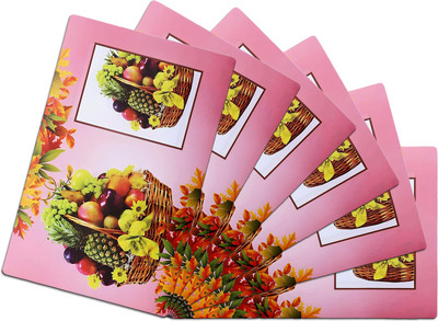 KUBER INDUSTRIES Rectangular Pack of 6 Table Placemat(Pink, PVC)