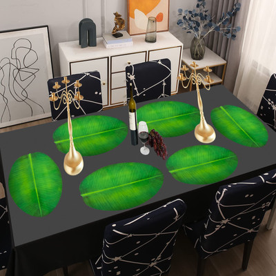 SANRAKSSHAN Rectangular Pack of 6 Table Placemat(Green, PVC)