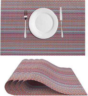 Dakshya Industries Rectangular Pack of 4 Table Placemat(Purple, PVC)