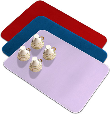 KUBER INDUSTRIES Rectangular Pack of 3 Table Placemat(Multicolor, Microfibre)