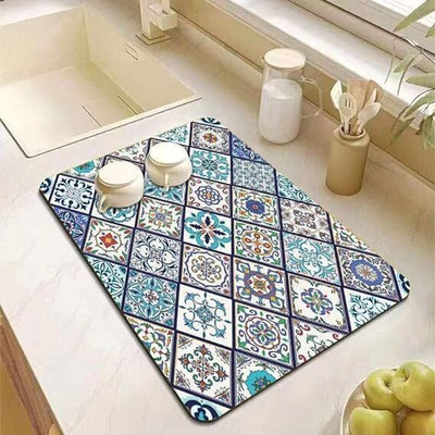 HomeCloud Rectangular Pack of 1 Table Placemat(Blue, Rubber)