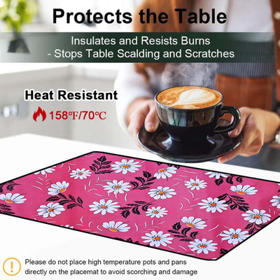 shrinitya Rectangular Pack of 6 Table Placemat(Multicolor, Polyester)
