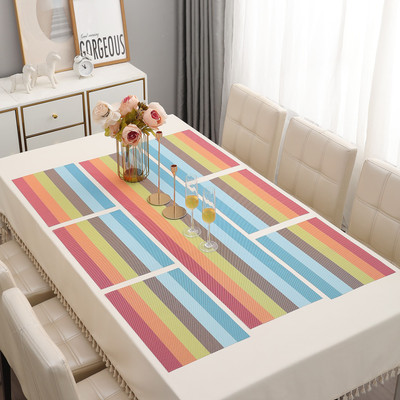 HOKiPO Rectangular Pack of 7 Table Placemat(Multicolor, PVC)