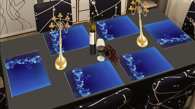 SANRAKSSHAN Rectangular Pack of 6 Table Placemat(Multicolor, PVC)