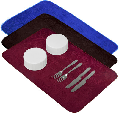 KUBER INDUSTRIES Rectangular Pack of 3 Table Placemat(Multicolor, Microfibre)