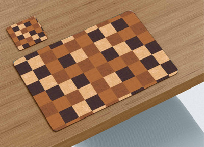 RAJASTHAN HANDLOOM Rectangular Pack of 12 Table Placemat(Brown, Polypropylene)