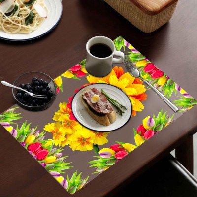 Flipkart SmartBuy Rectangular Pack of 6 Table Placemat(Red, Green, Orange, Yellow, PVC)