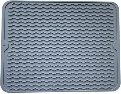 MobFest Rectangular Pack of 1 Table Placemat(Grey, Silicone)