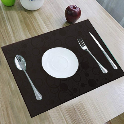 KUBER INDUSTRIES Rectangular Pack of 6 Table Placemat(Brown, PVC (Polyvinyl Chloride))