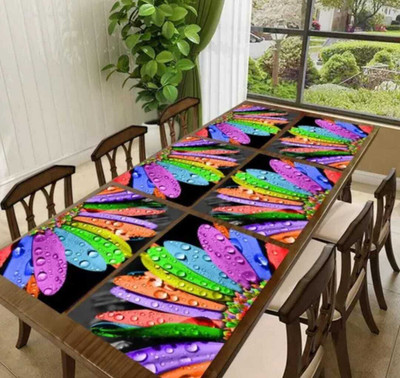 LOTUSKING Rectangular Pack of 6 Table Placemat(Green, PVC)