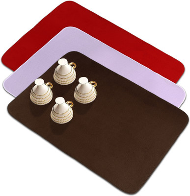 KUBER INDUSTRIES Rectangular Pack of 3 Table Placemat(Multicolor, Microfibre)