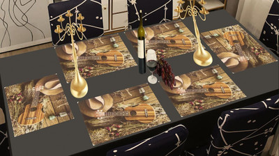 REVEXO Rectangular Pack of 6 Table Placemat(Multicolor, PVC)