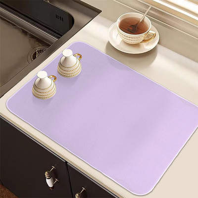 KUBER INDUSTRIES Rectangular Pack of 1 Table Placemat(Purple, Microfibre)