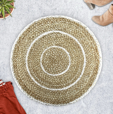 pjute Round Pack of 1 Table Placemat(Gold, Jute)