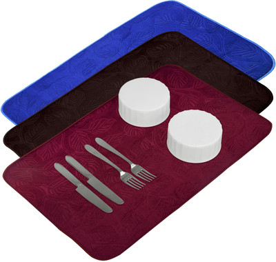 KUBER INDUSTRIES Rectangular Pack of 3 Table Placemat(Multicolor, Microfibre)