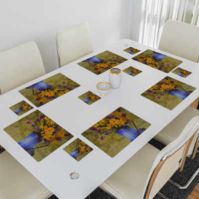 REVEXO Rectangular Pack of 6 Table Placemat(Multicolor, PVC)
