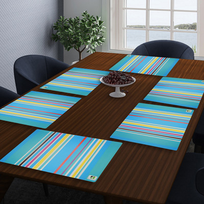 LooMantha Rectangular Pack of 6 Table Placemat(Multicolor, PVC)