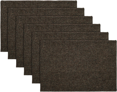 KUBER INDUSTRIES Rectangular Pack of 6 Table Placemat(Black, Jute)