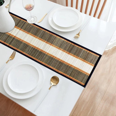 orric Rectangular Pack of 1 Table Placemat(Black, River Grass)