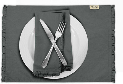 Vargottam Rectangular Pack of 6 Table Placemat(Grey, Cotton)