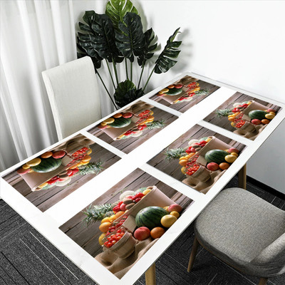 SANRAKSSHAN Rectangular Pack of 6 Table Placemat(Multicolor, PVC)