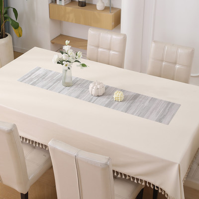 HOKiPO Grey 135 cm Reversible Table Runner(PVC)
