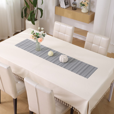 HOKiPO Grey 135 cm Reversible Table Runner(PVC)