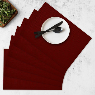 OASIS Rectangular Pack of 6 Table Placemat(Purple, Cotton)