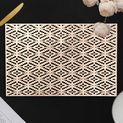 Dakshya Industries Rectangular Pack of 2 Table Placemat(Gold, PVC)