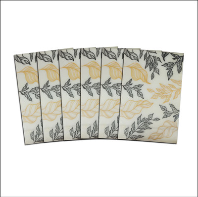 Adakriti Creations Rectangular Pack of 6 Table Placemat(Gold, Black, PVC)