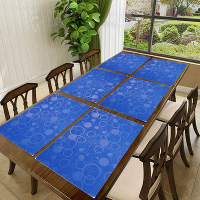 SANRAKSSHAN Rectangular Pack of 6 Table Placemat(Maroon, PVC)
