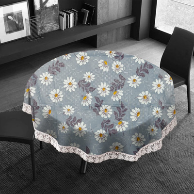 Dakshya Industries Printed 4 Seater Table Cover(Blue, PVC)