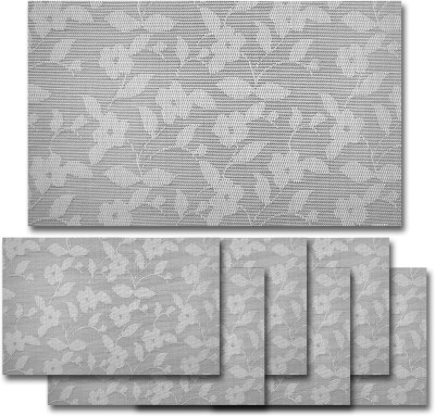 Groovers Rectangular Pack of 6 Table Placemat(Grey, Silver, White, PVC)